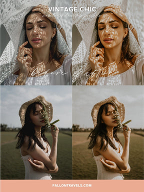 5 Vintage Lightroom Mobile Presets & Desktop, Analog Film Look, Insta Photo Editing, Cinematic iPhone Filter for Moody Outdoor Portrait