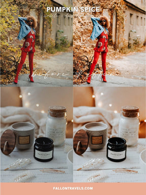 5 Pumpkin Spice Mobile & Desktop Lightroom Presets, Warm Fall Photo Editing Filter for Instagram Blogger, Holiday Outdoor Preset