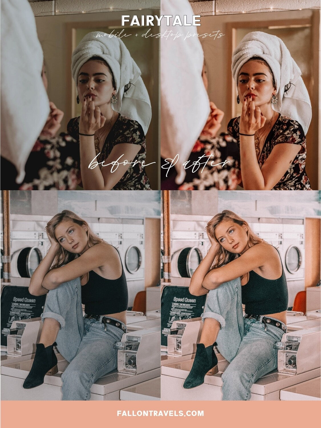 5 Dreamy Lightroom Mobile & Desktop Presets, Pink iPhone Photo Editing Filter for Instagram Bloggers and Travel Influencers