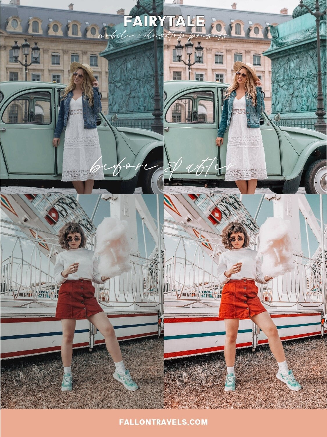 5 Dreamy Lightroom Mobile & Desktop Presets, Pink iPhone Photo Editing Filter for Instagram Bloggers and Travel Influencers