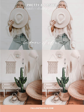 5 Pastel Pink Lightroom Mobile & Desktop Presets, Dreamy Soft Photo Filter for Instagram Influencer, Bright Airy Spring Blogger Preset