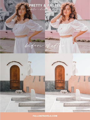 5 Pastel Pink Lightroom Mobile & Desktop Presets, Dreamy Soft Photo Filter for Instagram Influencer, Bright Airy Spring Blogger Preset