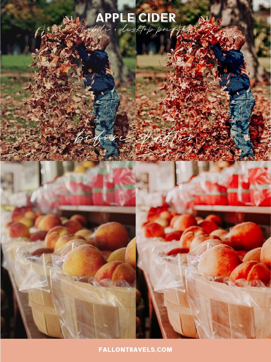 5 Apple Cider Mobile & Desktop Lightroom Presets, Vibrant Red Tones iPhone Filter for Insta Photo Editing, Fall Harvest Preset