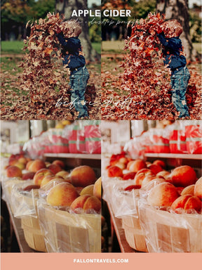 5 Apple Cider Mobile & Desktop Lightroom Presets, Vibrant Red Tones iPhone Filter for Insta Photo Editing, Fall Harvest Preset