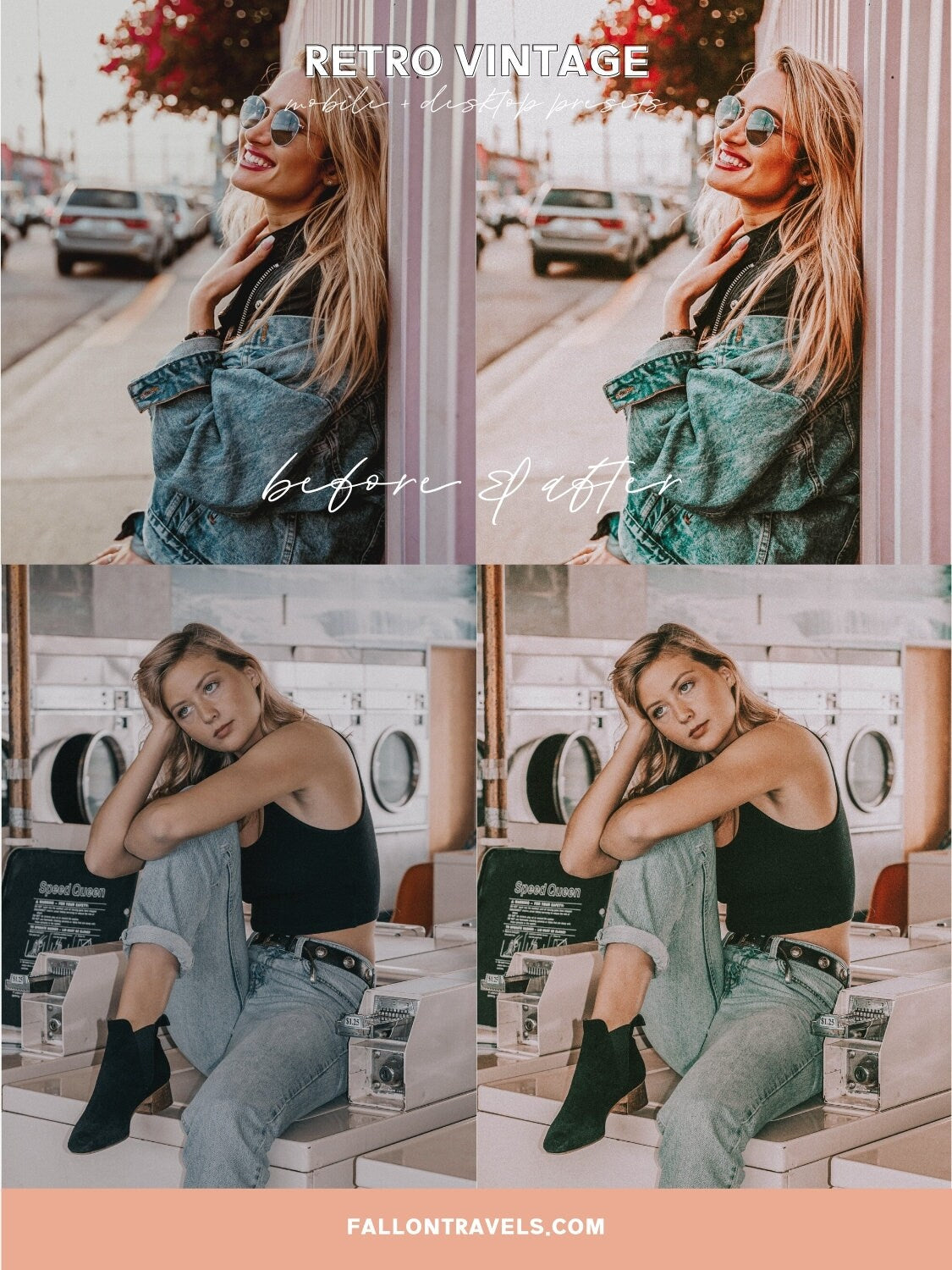 5 Retro Vintage Mobile & Desktop Lightroom Presets, Photo Editing Preset for Instagram Influencer, Summer Presets for Travel Blogger