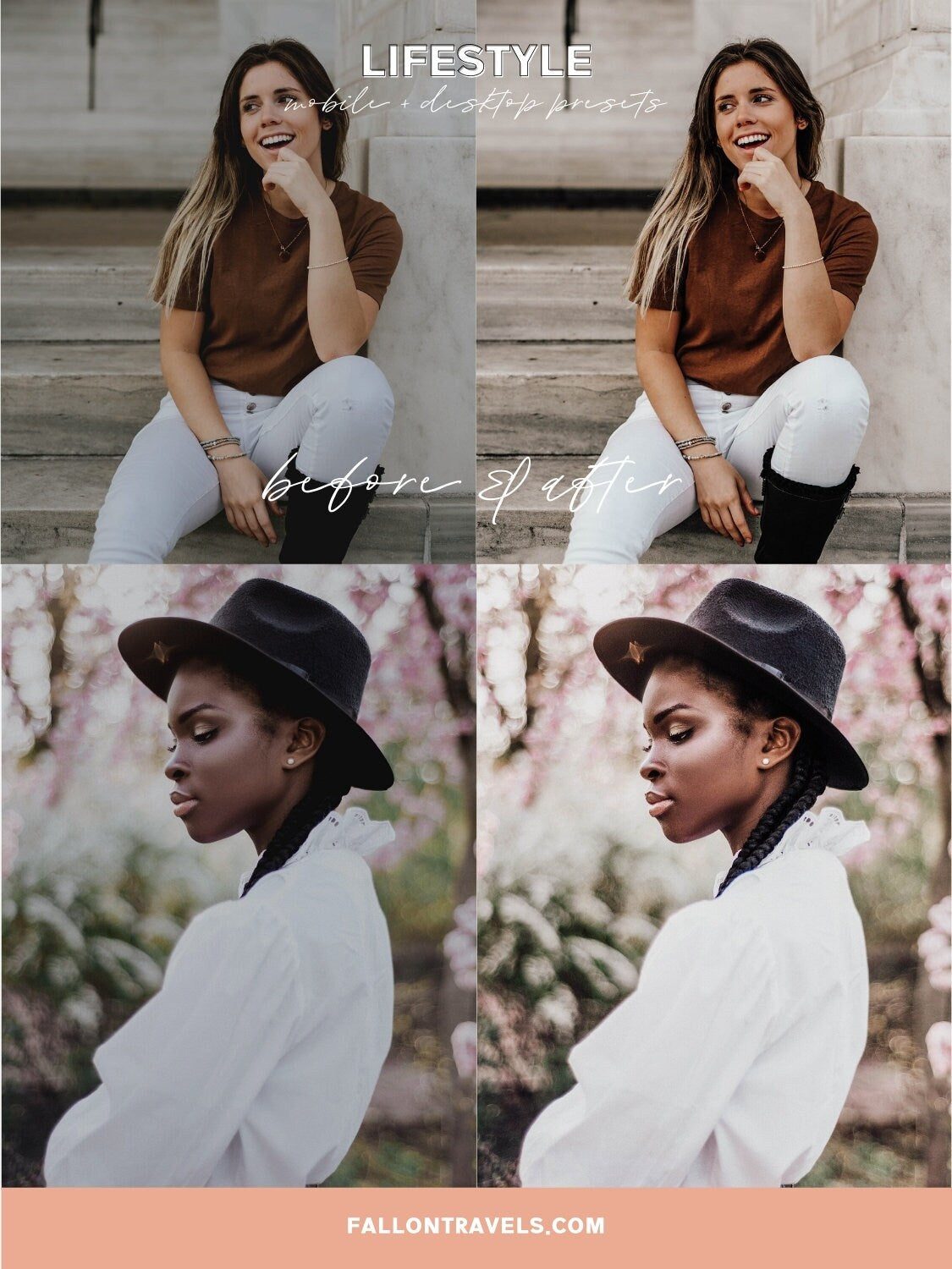 5 Lifestyle Mobile & Desktop Lightroom Presets, Natural Photo Editing Filter for Instagram, Clean Minimal Preset for Travel Influencer