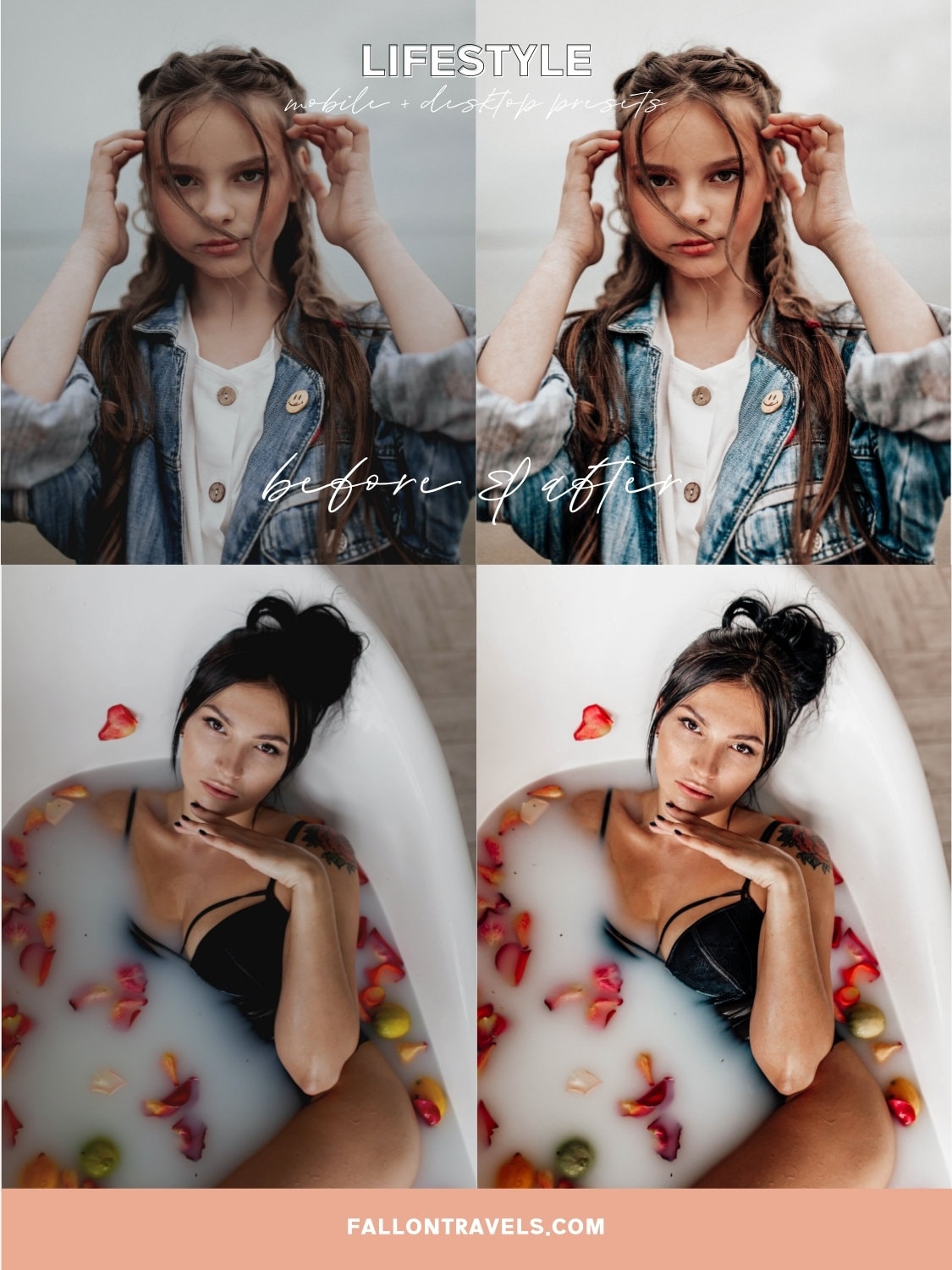 5 Lifestyle Mobile & Desktop Lightroom Presets, Natural Photo Editing Filter for Instagram, Clean Minimal Preset for Travel Influencer