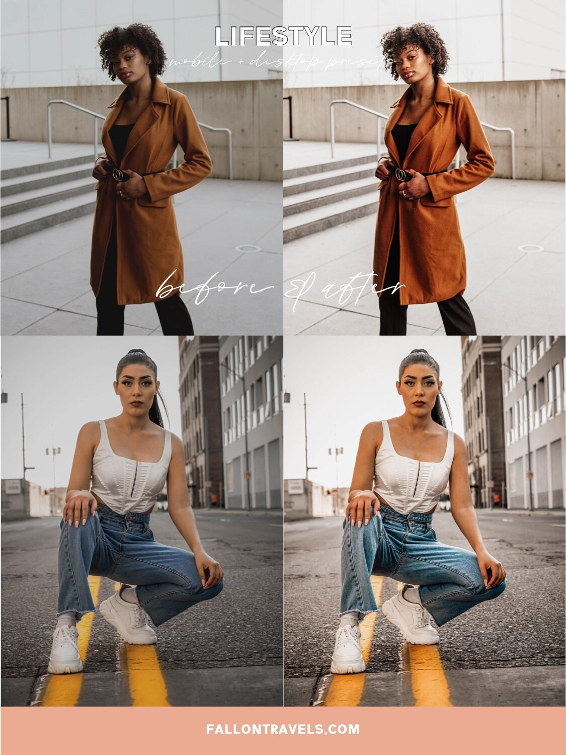 5 Lifestyle Mobile & Desktop Lightroom Presets, Natural Photo Editing Filter for Instagram, Clean Minimal Preset for Travel Influencer