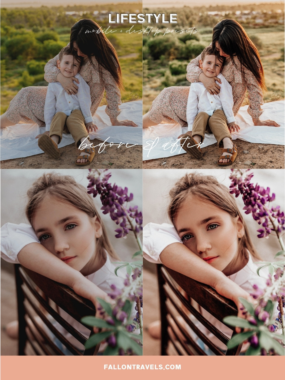 5 Lifestyle Mobile & Desktop Lightroom Presets, Natural Photo Editing Filter for Instagram, Clean Minimal Preset for Travel Influencer