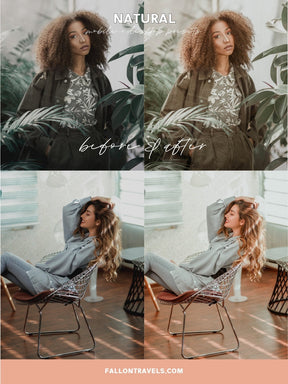 5 Natural Tones Mobile & Desktop Lightroom Presets, Beige Clean Outdoor Photo Editing Filter for Instagram Influencer Lifestyle Blogger