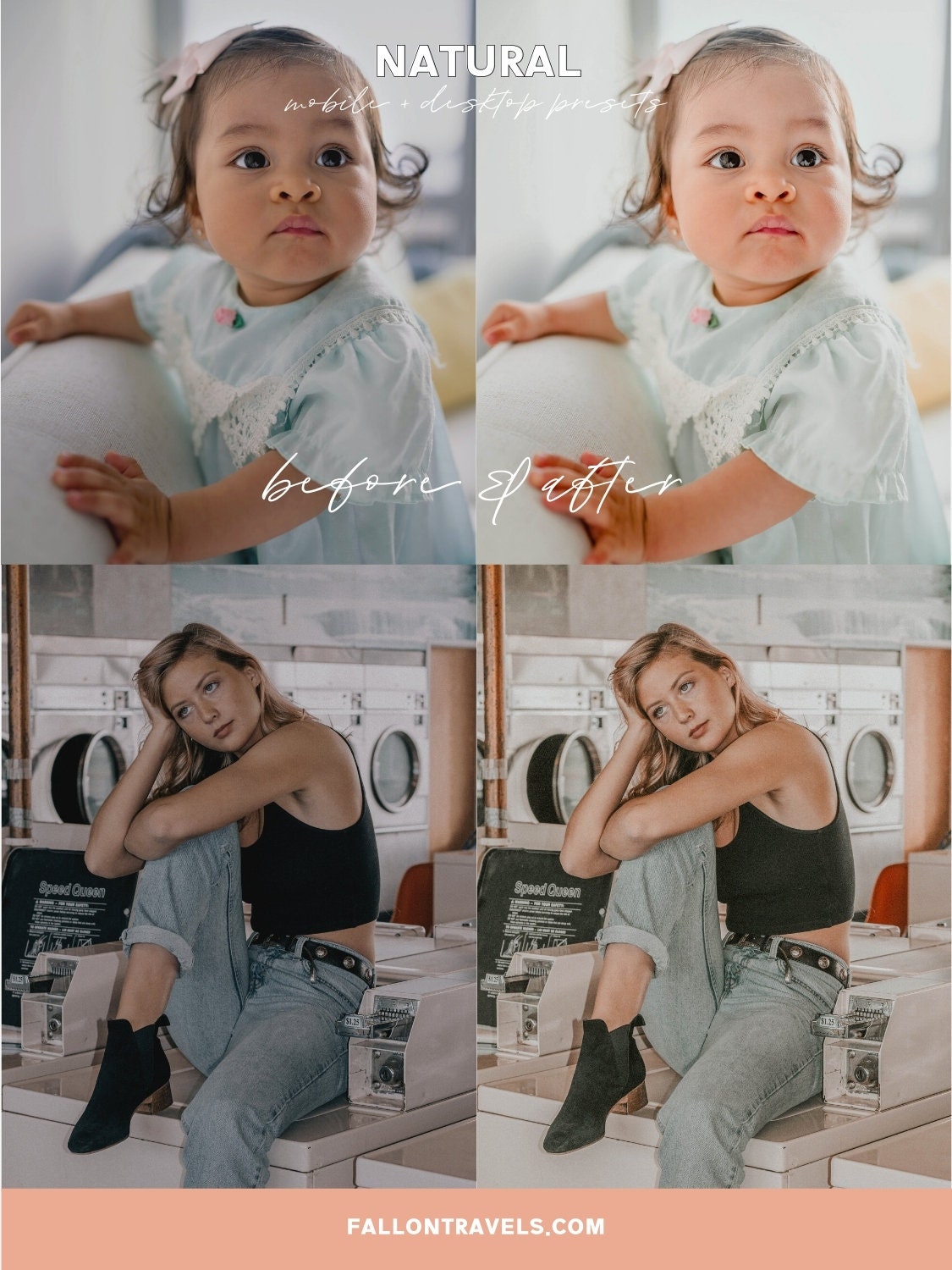 5 Natural Tones Mobile & Desktop Lightroom Presets, Beige Clean Outdoor Photo Editing Filter for Instagram Influencer Lifestyle Blogger