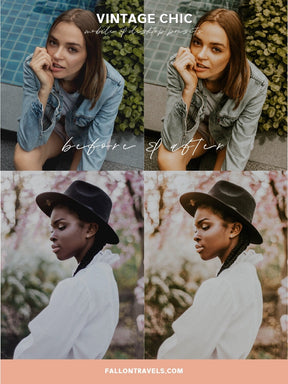 5 Vintage Lightroom Mobile Presets & Desktop, Analog Film Look, Insta Photo Editing, Cinematic iPhone Filter for Moody Outdoor Portrait