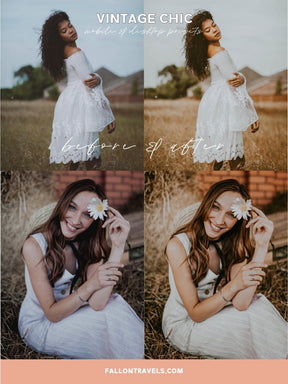 5 Vintage Lightroom Mobile Presets & Desktop, Analog Film Look, Insta Photo Editing, Cinematic iPhone Filter for Moody Outdoor Portrait