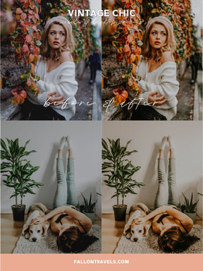 5 Vintage Lightroom Mobile Presets & Desktop, Analog Film Look, Insta Photo Editing, Cinematic iPhone Filter for Moody Outdoor Portrait