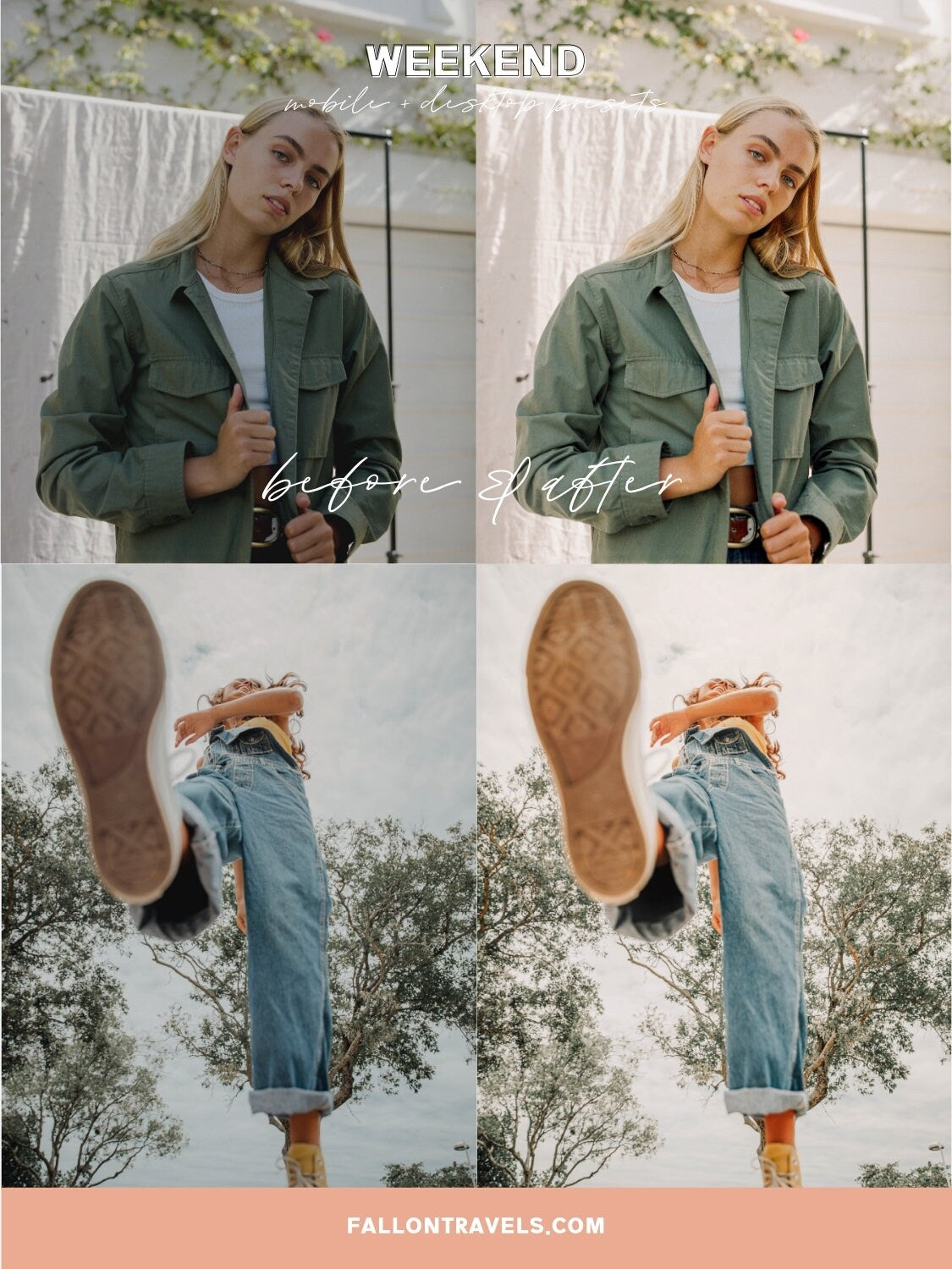 5 Warm Lightroom Mobile & Desktop Presets, Clean Tones Light Airy Outdoor Photo Editing Filter, Bright Instagram Selfie for Bloggers