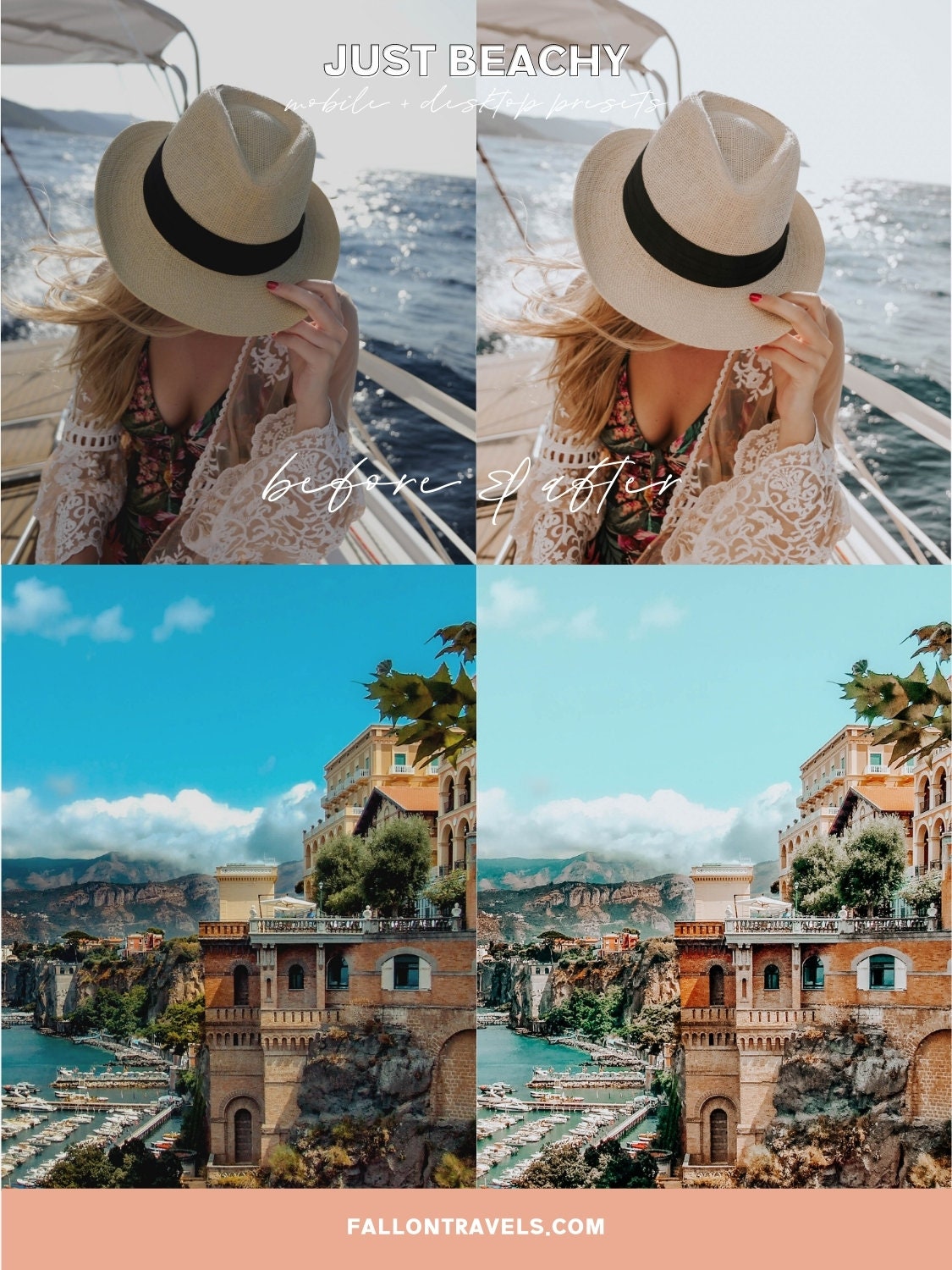 5 Beach Lightroom Mobile & Desktop Presets, Blue Water Photo Editing Filter for Summer Travel, Ocean Instagram Influencer Tropical Preset