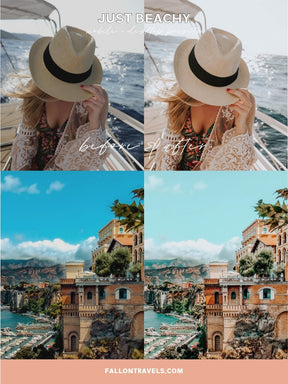 5 Beach Lightroom Mobile & Desktop Presets, Blue Water Photo Editing Filter for Summer Travel, Ocean Instagram Influencer Tropical Preset