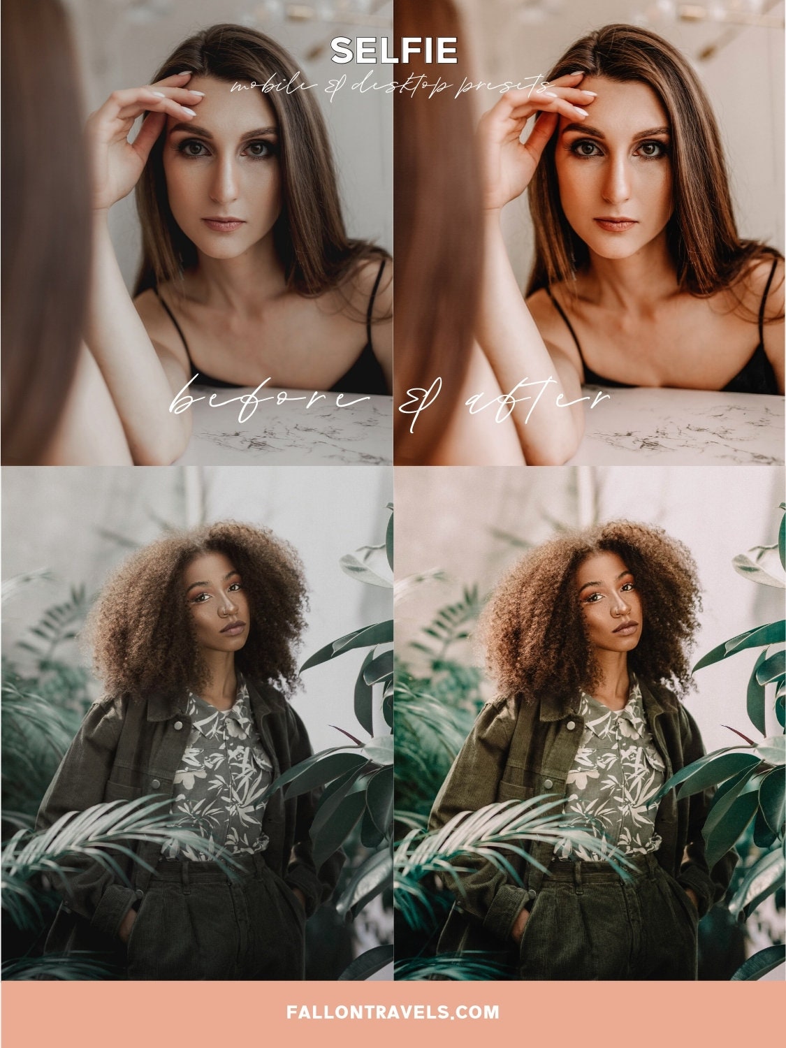 5 Insta Selfie Lightroom Mobile Presets & Desktop, Beauty Photo Editing for Fashion Blogger, Soft Skin Makeup iPhone Filter