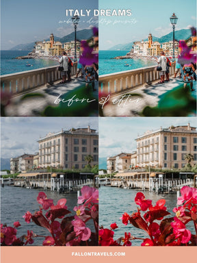 5 Italy Travel Lightroom Mobile & Desktop Presets for Bloggers, Warm Summer Photo Editing Filter for Instagram Influencer