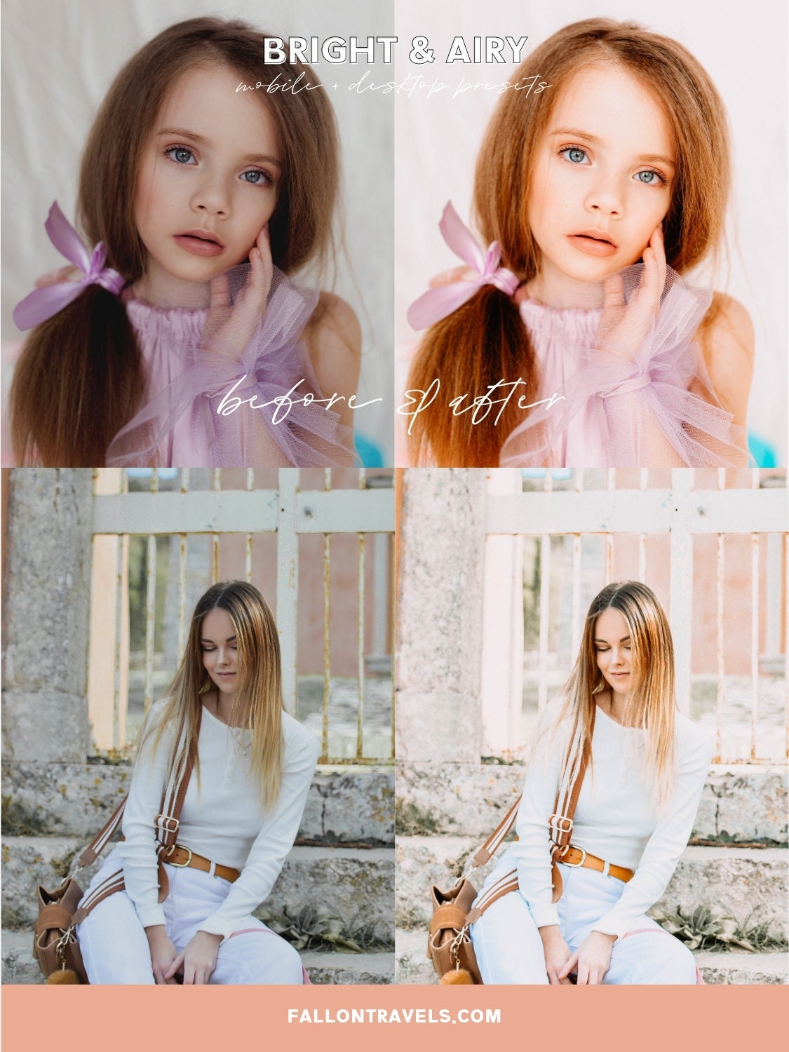 5 Bright Airy Lightroom Mobile & Desktop Preset, Light Photo Editing Filter, Clean White Outdoor Preset, Instagram Blogger VSCO Portrait