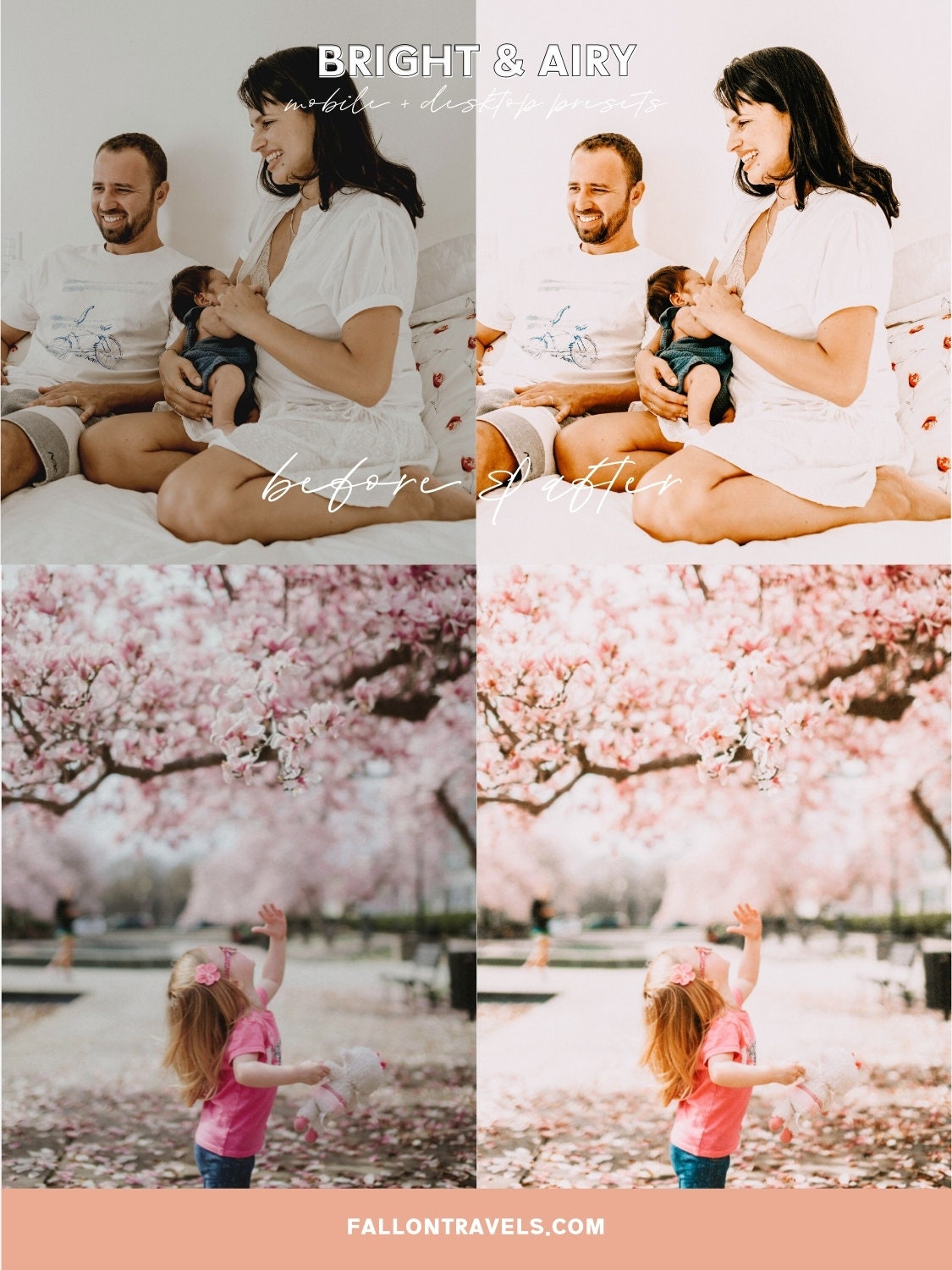 5 Bright Airy Lightroom Mobile & Desktop Preset, Light Photo Editing Filter, Clean White Outdoor Preset, Instagram Blogger VSCO Portrait