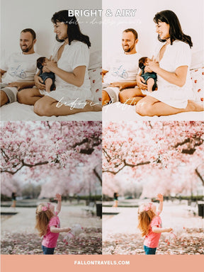 5 Bright Airy Lightroom Mobile & Desktop Preset, Light Photo Editing Filter, Clean White Outdoor Preset, Instagram Blogger VSCO Portrait