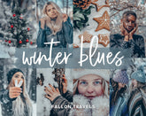 5 Winter Blues Lightroom Mobile & Desktop Presets, Cool Christmas Tones Photo Editing for Instagram, Xmas Season iPhone Filter