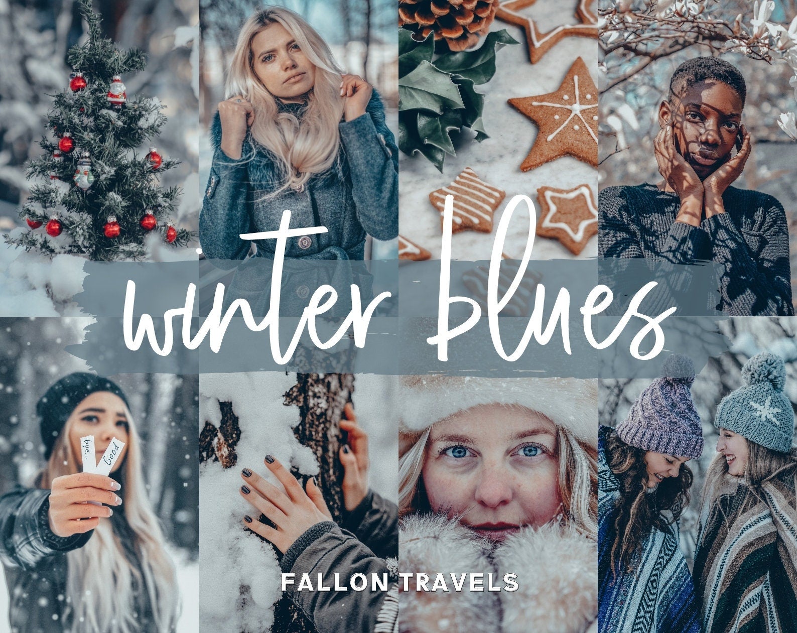 40 Winter Holiday Lightroom Presets Bundle, Mobile & Desktop Christmas Tones Photo Editing Pack, Instagram Snow Filters for Bloggers
