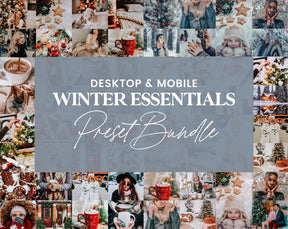 40 Winter Holiday Lightroom Presets Bundle, Mobile & Desktop Christmas Tones Photo Editing Pack, Instagram Snow Filters for Bloggers