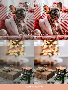 5 Jingle Bells Lightroom Mobile & Desktop Presets, Vibrant Pink Red Christmas Tones, Merry Xmas Holiday Photo Editing Filter for Instagram