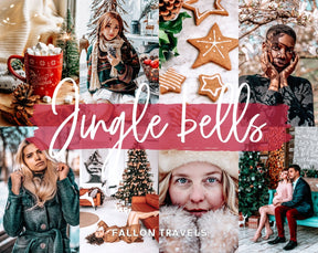 5 Jingle Bells Lightroom Mobile & Desktop Presets, Vibrant Pink Red Christmas Tones, Merry Xmas Holiday Photo Editing Filter for Instagram