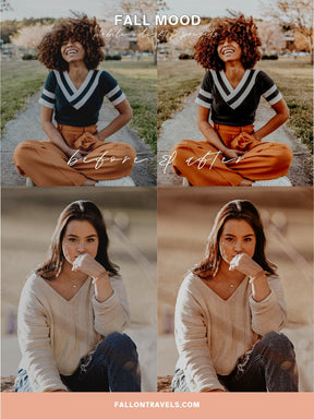 5 Fall Mood Lightroom Mobile Presets & Desktop, Moody Halloween Tones, Photo Editing Filter for Instagram, Warm Dark Colors