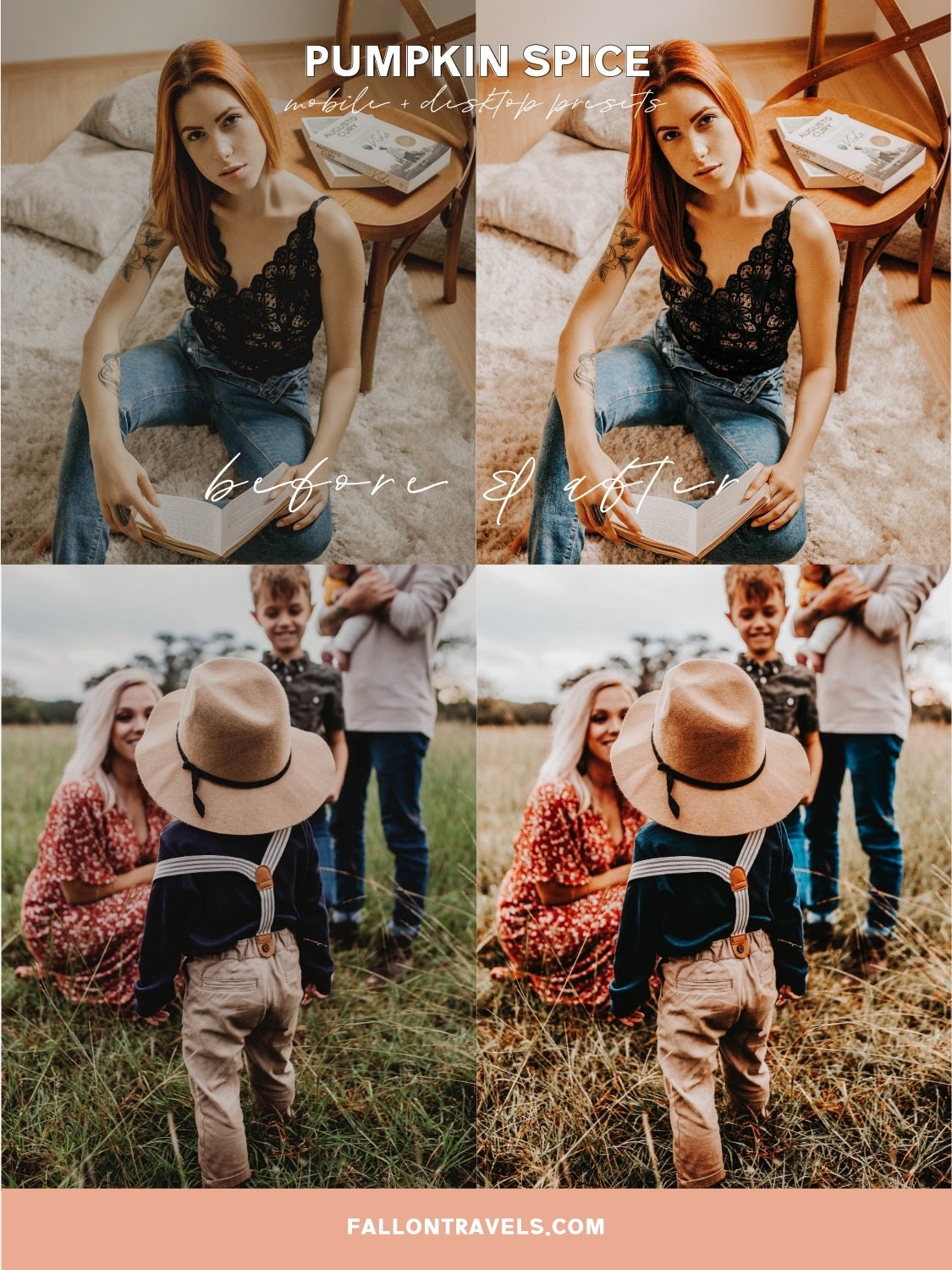 5 Pumpkin Spice Mobile & Desktop Lightroom Presets, Warm Fall Photo Editing Filter for Instagram Blogger, Holiday Outdoor Preset