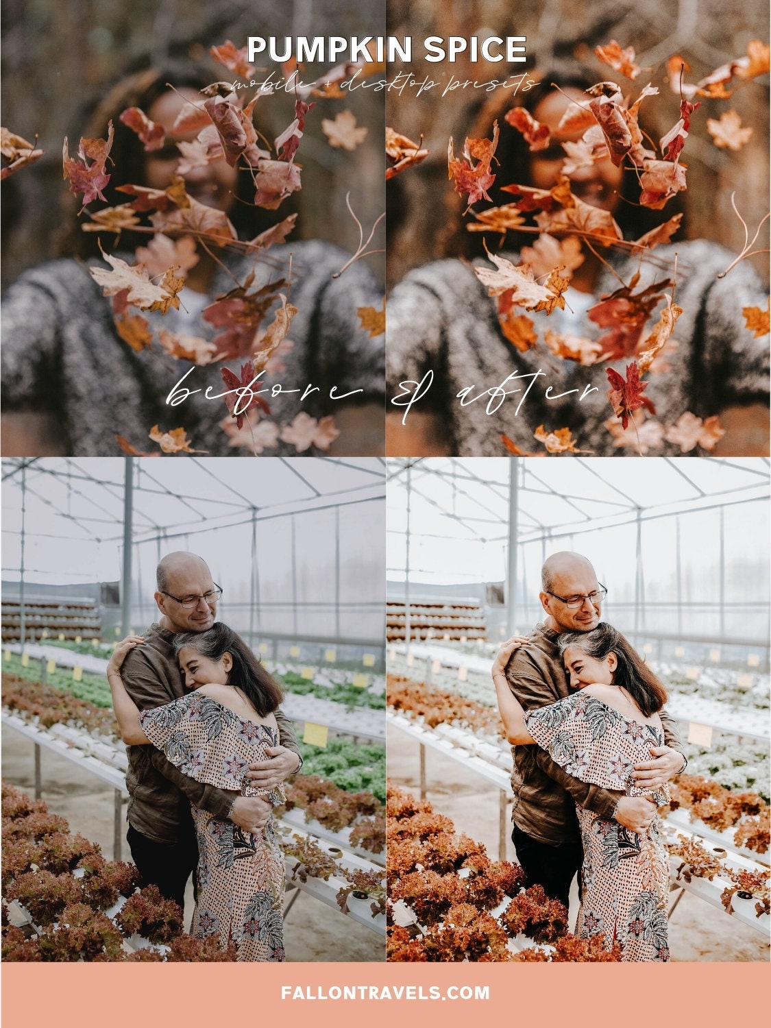 5 Pumpkin Spice Mobile & Desktop Lightroom Presets, Warm Fall Photo Editing Filter for Instagram Blogger, Holiday Outdoor Preset
