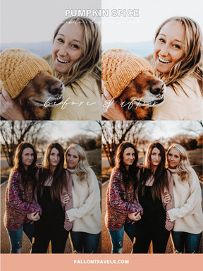 5 Pumpkin Spice Mobile & Desktop Lightroom Presets, Warm Fall Photo Editing Filter for Instagram Blogger, Holiday Outdoor Preset