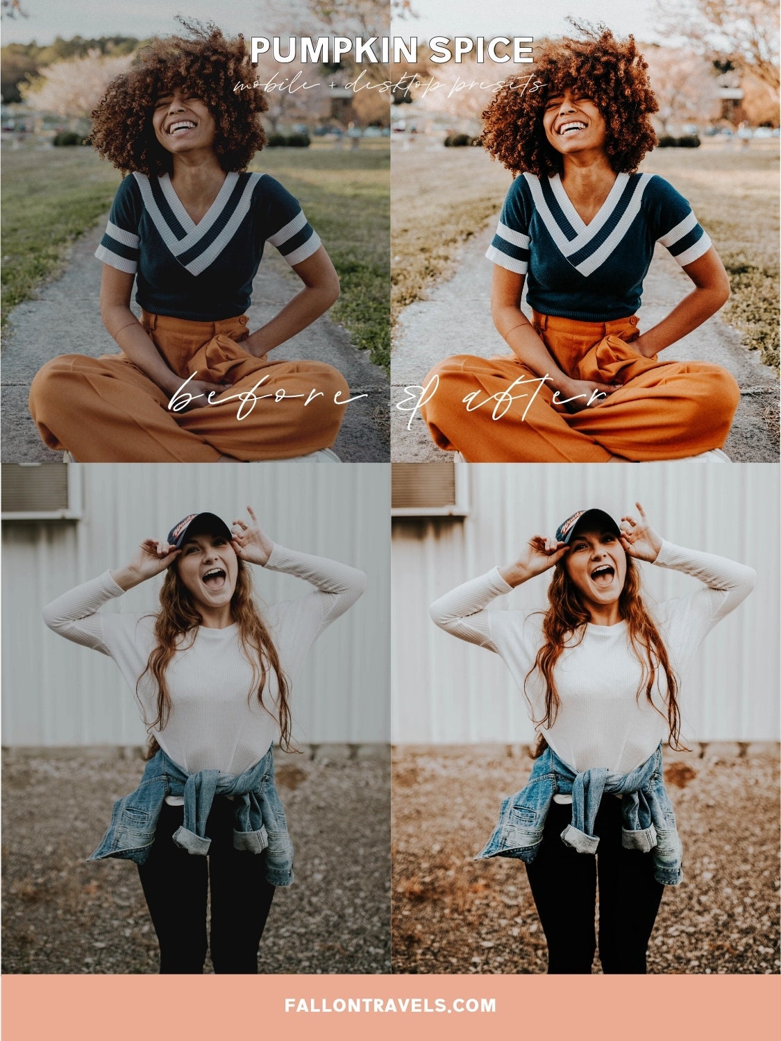5 Pumpkin Spice Mobile & Desktop Lightroom Presets, Warm Fall Photo Editing Filter for Instagram Blogger, Holiday Outdoor Preset