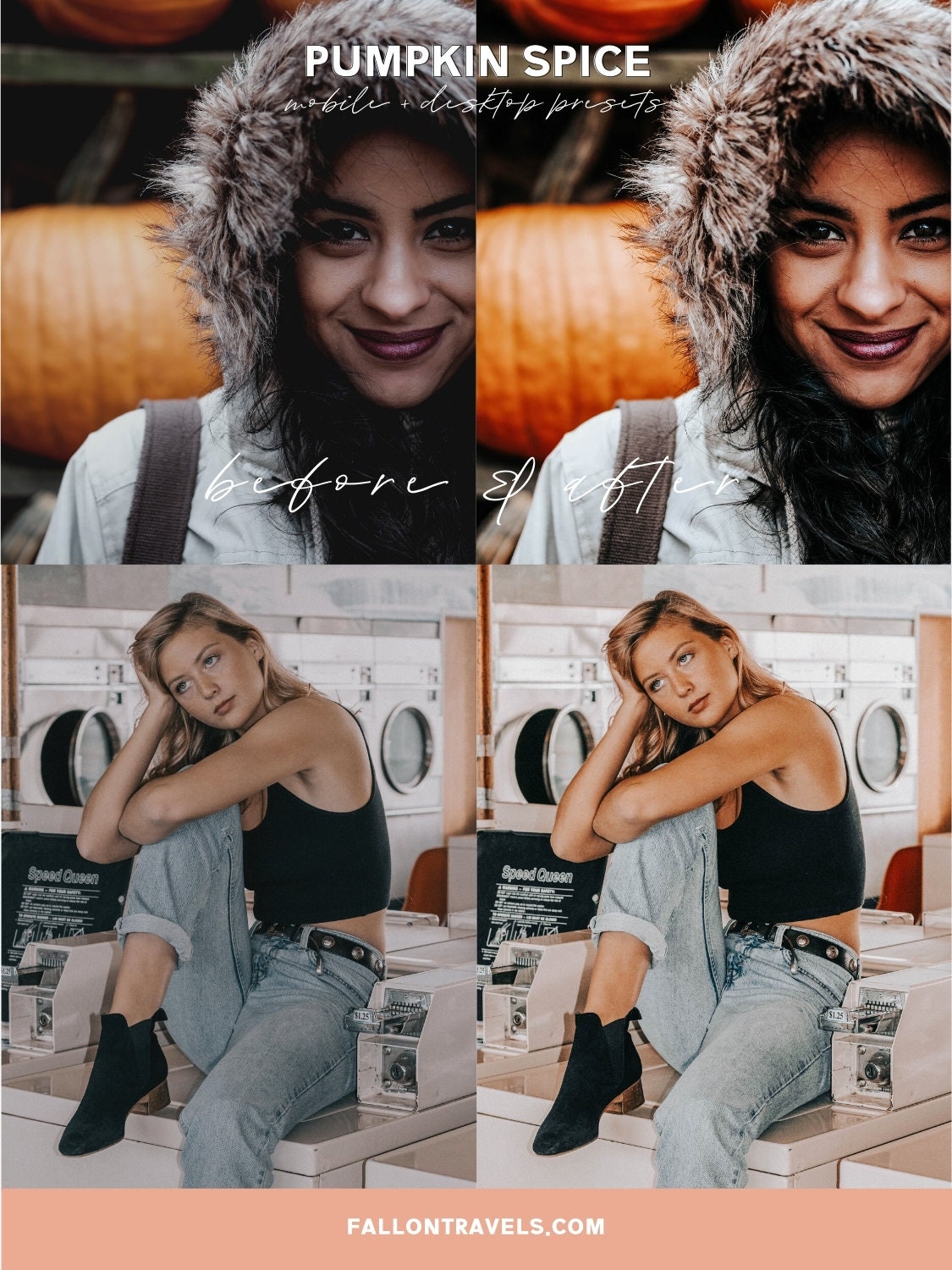 5 Pumpkin Spice Mobile & Desktop Lightroom Presets, Warm Fall Photo Editing Filter for Instagram Blogger, Holiday Outdoor Preset