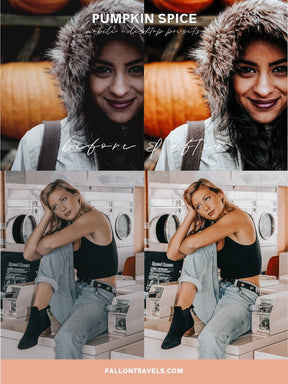 5 Pumpkin Spice Mobile & Desktop Lightroom Presets, Warm Fall Photo Editing Filter for Instagram Blogger, Holiday Outdoor Preset