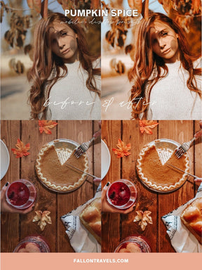 5 Pumpkin Spice Mobile & Desktop Lightroom Presets, Warm Fall Photo Editing Filter for Instagram Blogger, Holiday Outdoor Preset