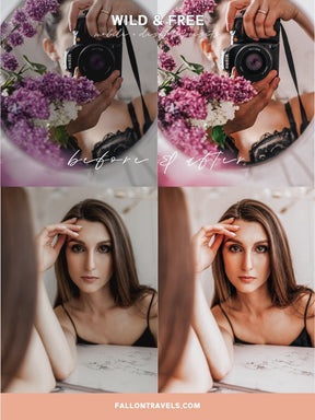 5 Pink Boho Lightroom Mobile & Desktop Presets, Bohemian Chic Photo Editing for Instagram, Dark Blush Tone Filter