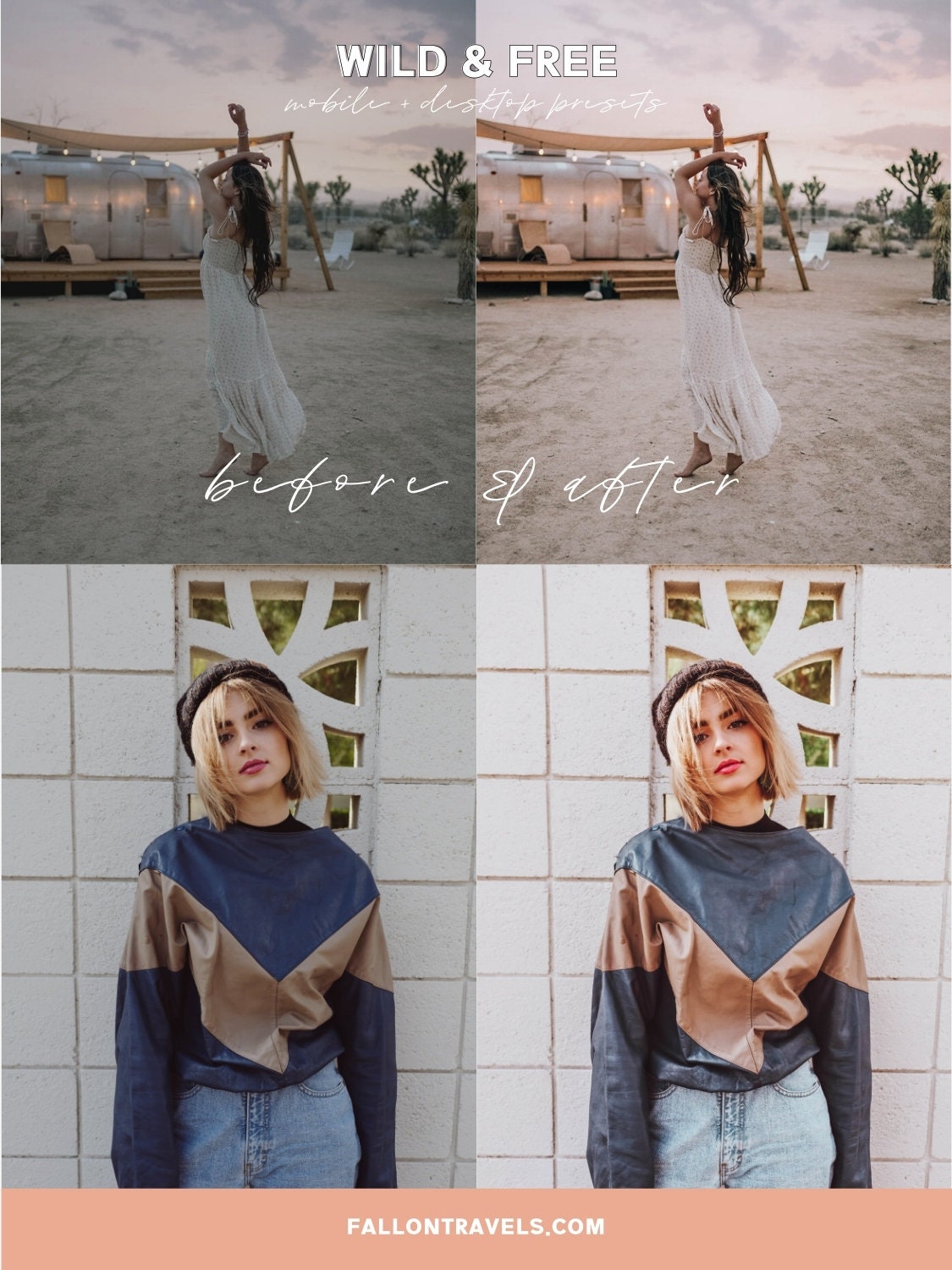 5 Pink Boho Lightroom Mobile & Desktop Presets, Bohemian Chic Photo Editing for Instagram, Dark Blush Tone Filter