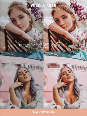 5 Pink Boho Lightroom Mobile & Desktop Presets, Bohemian Chic Photo Editing for Instagram, Dark Blush Tone Filter