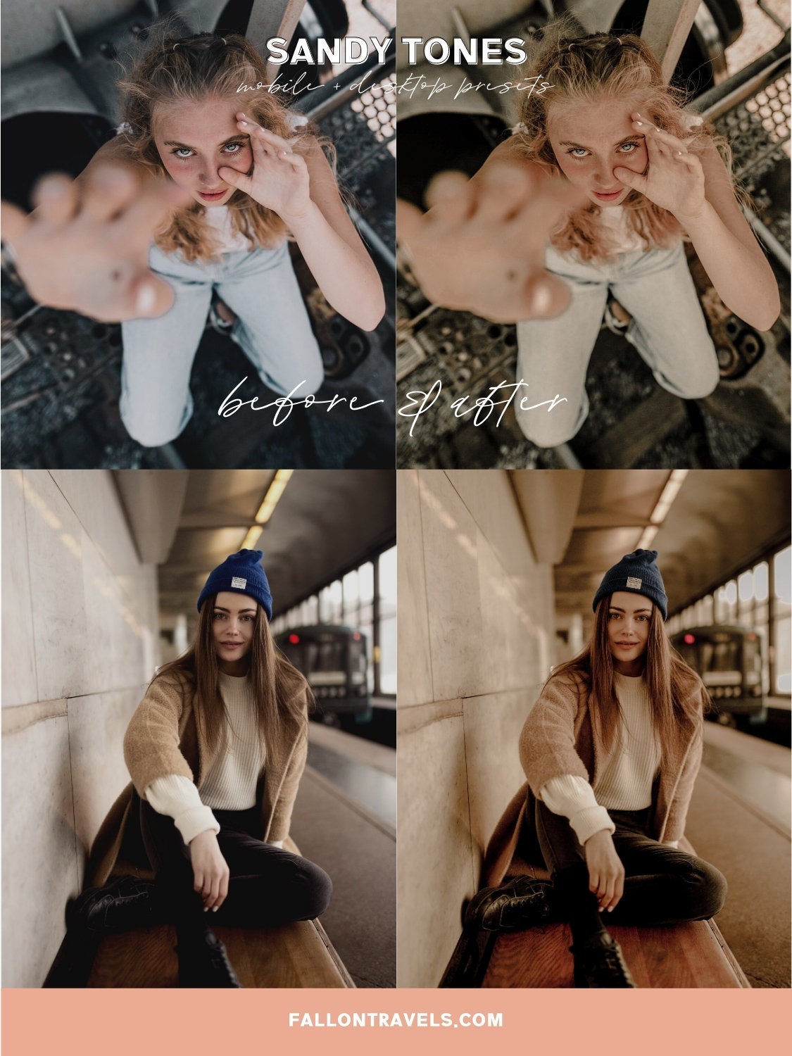 5 Sandy Tones Lightroom Mobile & Desktop Presets, Warm Vintage Photo Editing Filter for Beach Instagram, Clean Beige Blogger Summer Preset