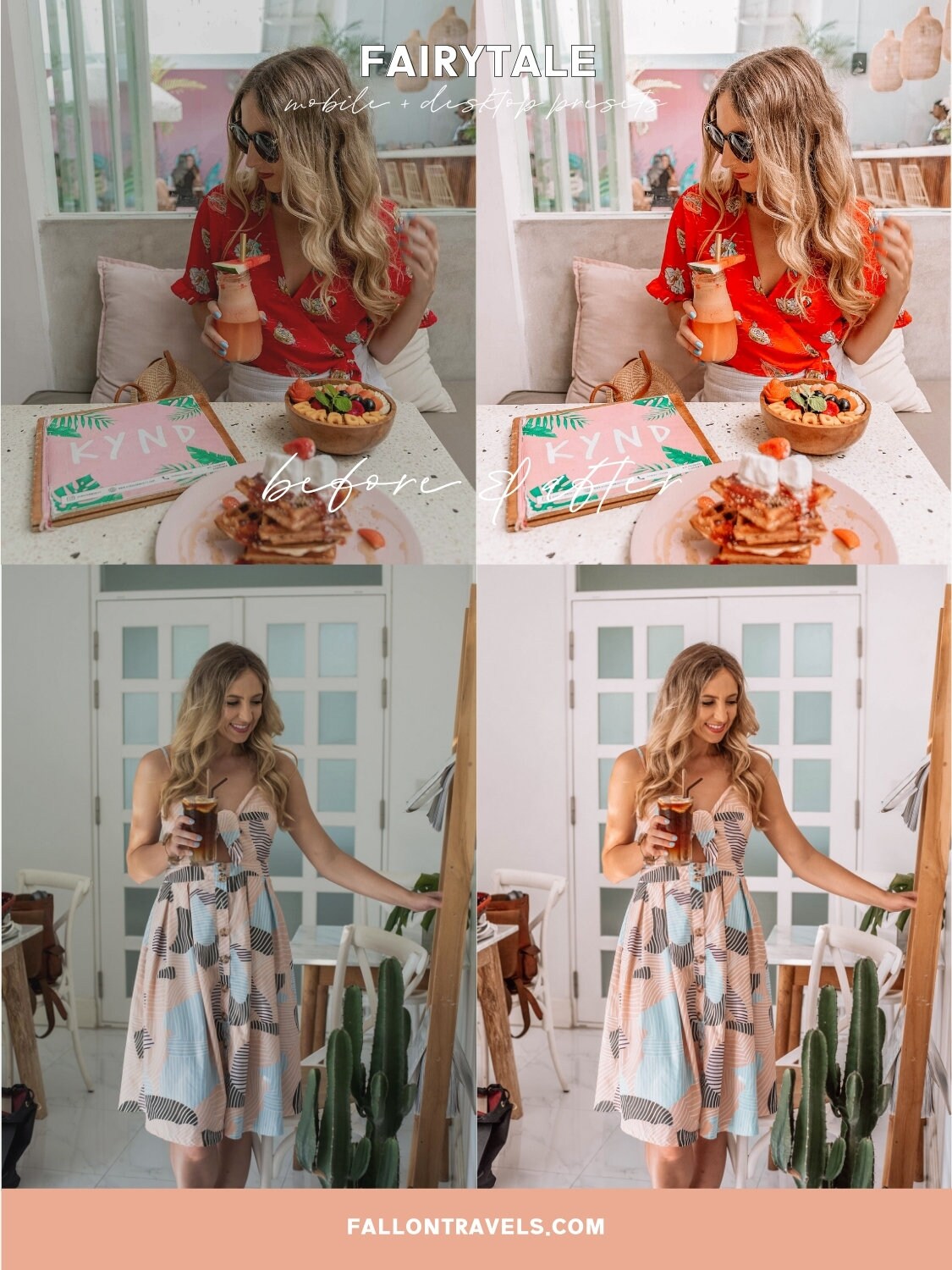 5 Dreamy Lightroom Mobile & Desktop Presets, Pink iPhone Photo Editing Filter for Instagram Bloggers and Travel Influencers