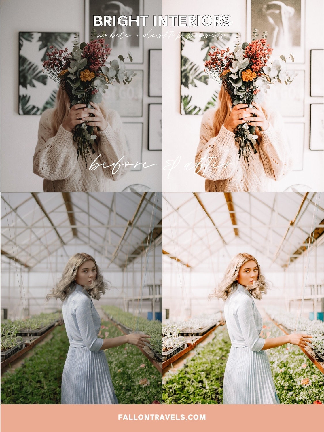 5 Bright Interiors Lightroom Mobile & Desktop Presets, Clean White Home Photo Editing Filter for Real Estate Instagram, Family Indoor Preset