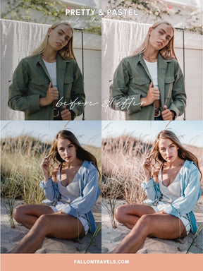 5 Pastel Pink Lightroom Mobile & Desktop Presets, Dreamy Soft Photo Filter for Instagram Influencer, Bright Airy Spring Blogger Preset