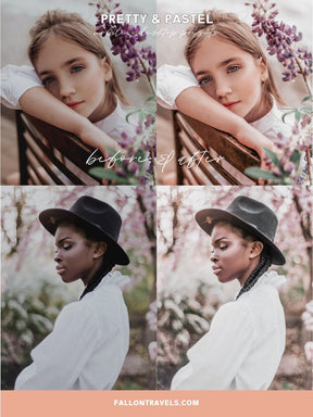 5 Pastel Pink Lightroom Mobile & Desktop Presets, Dreamy Soft Photo Filter for Instagram Influencer, Bright Airy Spring Blogger Preset