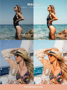 5 Malibu Lightroom Mobile & Desktop Presets, Warm Island Summer Photo Editing Filter for Instagram, Beach Blogger Travel Influencer Preset