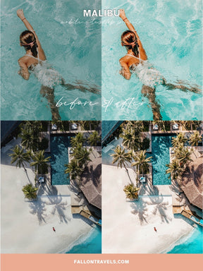 5 Malibu Lightroom Mobile & Desktop Presets, Warm Island Summer Photo Editing Filter for Instagram, Beach Blogger Travel Influencer Preset