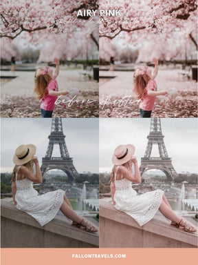 5 Airy Pink Lightroom Mobile & Desktop Presets, Warm Blush Tone Photo Editing Filter for Instagram Influencer, Outdoor Bright Blogger Preset
